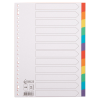 Przekładki tekturowe A4 kolorowe (12 zakładek | 23 otwory), 123drukuj 300536