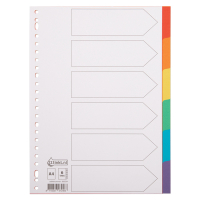 Przekładki tekturowe A4 kolorowe (6 zakladek | 23 otwory), 123drukuj 300534