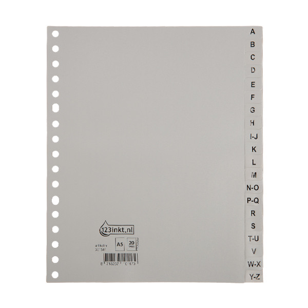 Przekładki tekturowe A5 alfabetyczne (20 zakładek | 23 otwory), 123drukuj 301541 - 1