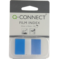 Q-Connect Zakładki uniwersalne niebieski, Q-CONNECT, 25,4 x 43,7 mm (50 zakładek) KF03632 235092