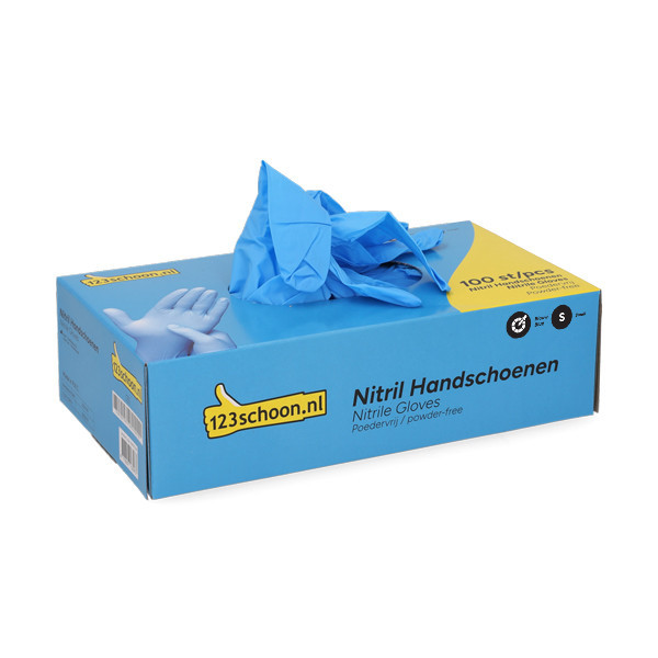Rękawiczki nitrylowe | rozmiar S | bezpudrowe | niebieskie (3,5 grama, 100 sztuk) | 123drukuj SDR07304 - 2