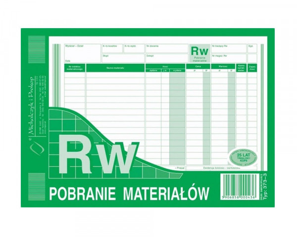 RW pobranie materiałów 373-3 373-3 246900 - 1