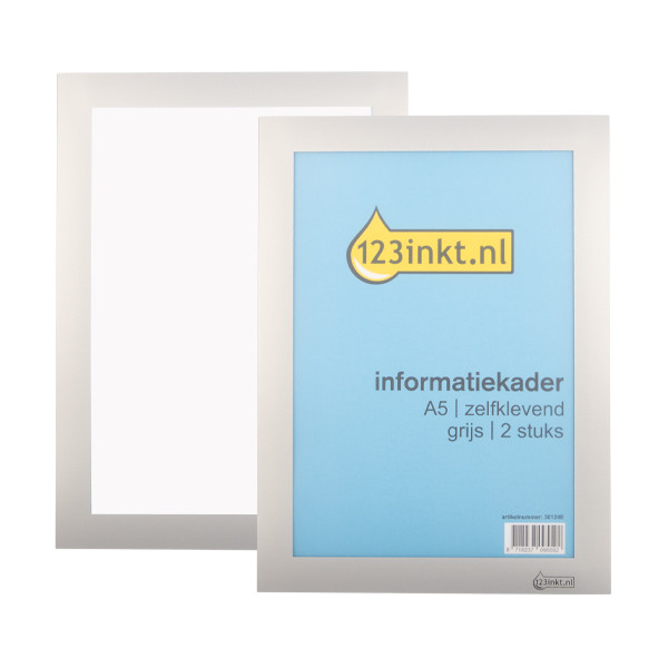 Ramka plakatowa samoprzylepna A5 szara (2 sztuki), 123drukuj 301248 - 1
