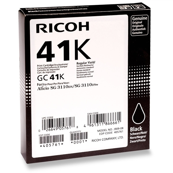 Ricoh GC-41HK (405761) tusz żelowy czarny, zwiększona pojemność, oryginalny 405761 073790 - 1