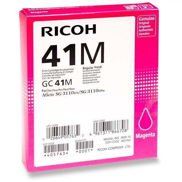 Ricoh GC-41HM (405763) tusz żelowy czerwony, oryginalny 405763 073794 - 1