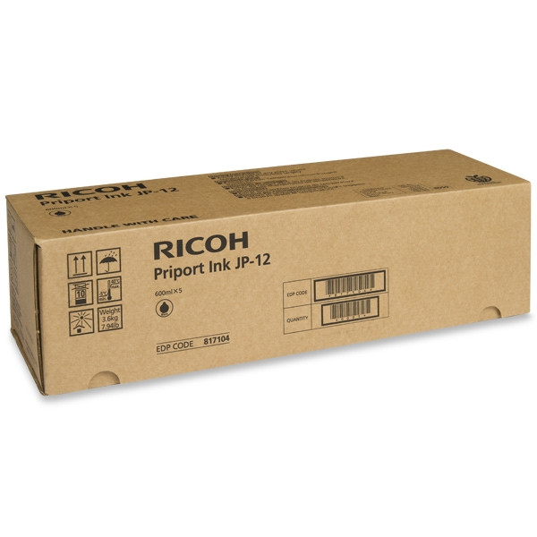 Ricoh typ JP12 atrament czarny 5 sztuk, oryginalny 817104 074728 - 1