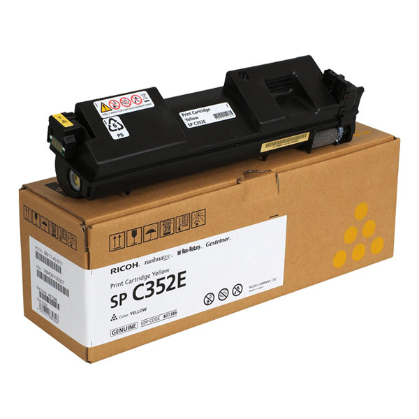 Ricoh typ SP C352DN toner żółty, oryginalny 407386 066922 - 1