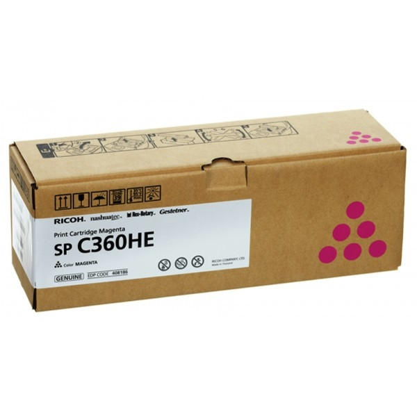 Ricoh typ SP C360HE (408186) toner czerwony, zwiększona pojemność, oryginalny 408186 067102 - 1