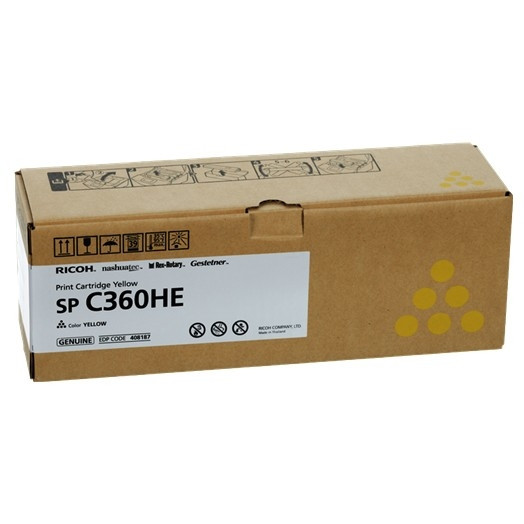 Ricoh typ SP C360HE (408187) toner żółty, zwiększona pojemność, oryginalny 408187 067104 - 1