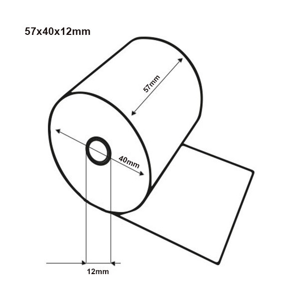 Rolki termiczne do kasy fiskalnej 57mm x 40mm x 20m (50 sztuk), 123drukuj  300317 - 2
