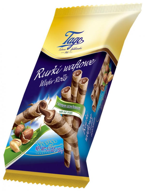 Rurka waflowa z kremem orzechowym Tago, 14 x 150g 700360 - 1