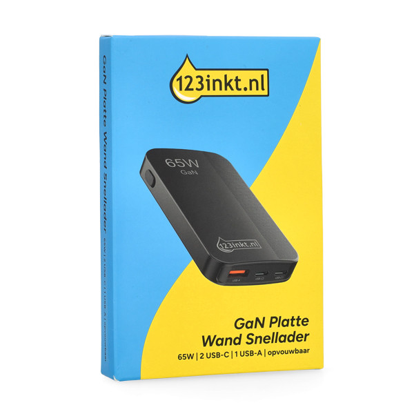 Szybka ładowarka USB-C + USB-A 65W | czarna | 123drukuj 302916 - 6