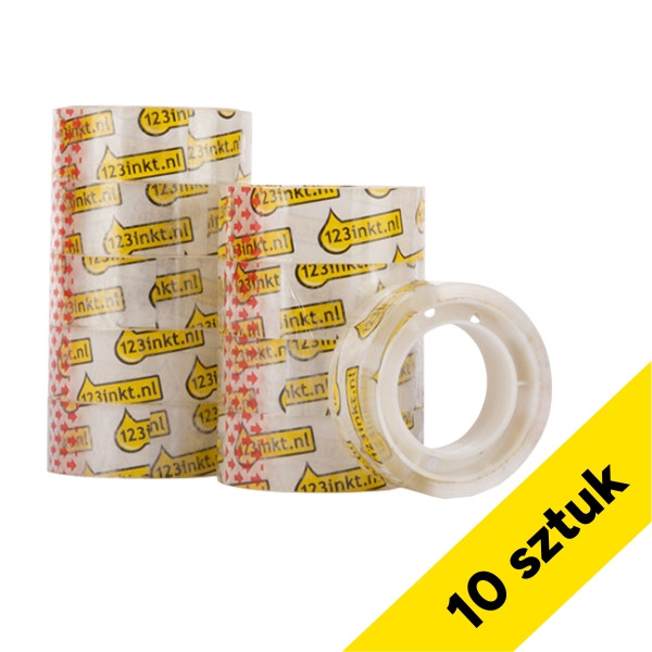 Taśma klejąca przezroczysta 15mm x 10m (10 sztuk), 123drukuj 300423 - 1