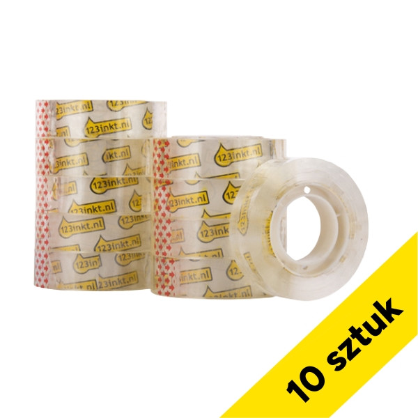Taśma klejąca przezroczysta 15mm x 33m (10 sztuk), 123drukuj 300425 - 1