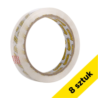 Taśma klejąca przezroczysta 19 mm x 66 m (8 sztuk), 123drukuj 300430