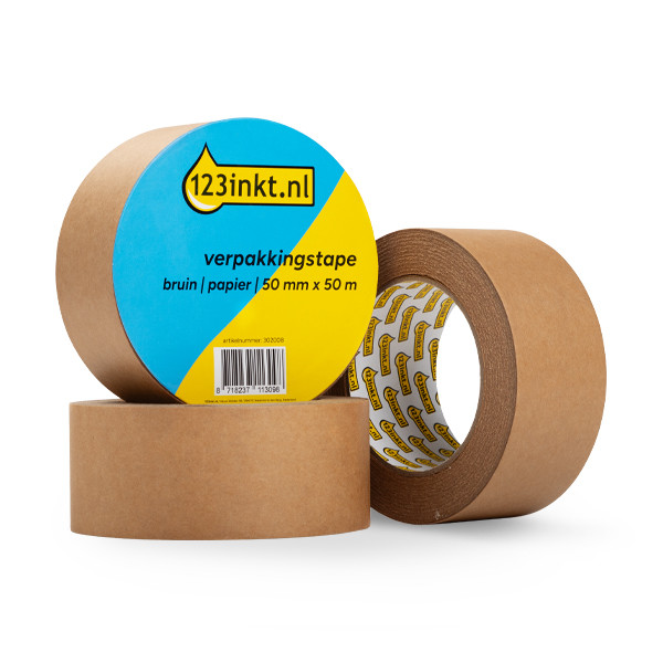 Taśma pakowa papierowa 50 mm x 50 m (3 sztuki), 123drukuj  302009 - 1