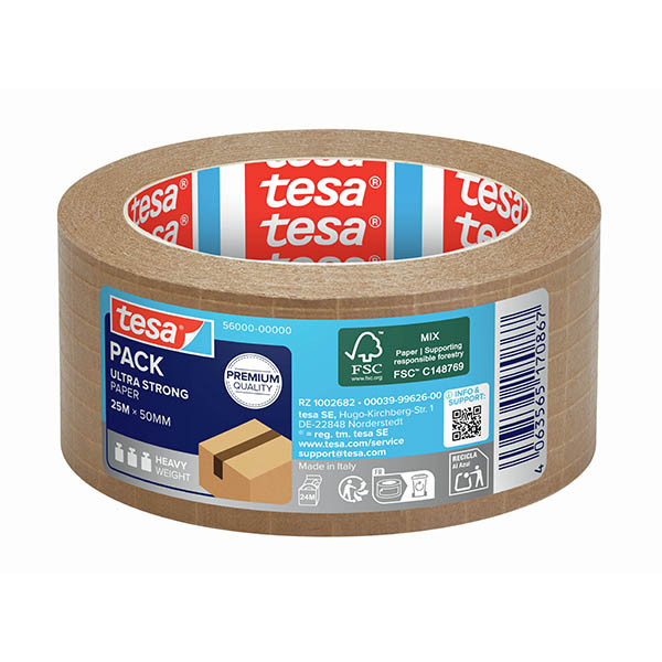 Taśma pakowa Tesa Eco Ultra Strong papier brązowy 50 mm x 25 m 203382 - 1