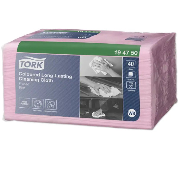 Ściereczki wielorazowe TORK | 194750 | czerwone | 40szt SE200480 - 1
