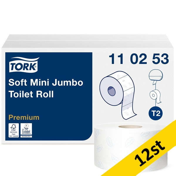 Papier toaletowy TORK Mini Jumbo | 110253 | miękki | 12 rolek SE200210 - 1