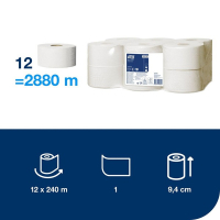 Papier toaletowy TORK Mini Jumbo Universal | 120161 | 1-warstwowy | 12 rolek SE200192