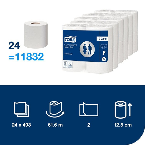 Papier toaletowy TORK Mini Jumbo Universal | 120161 | 1-warstwowy | 4 szt. SE200222 - 2