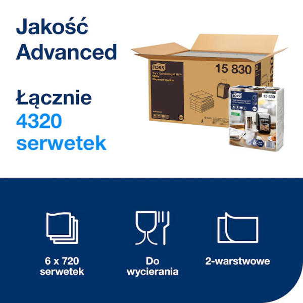Serwetki papierowe TORK | 15830 | N14 | zestaw 6 paczek SE200242 - 3