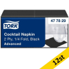 Serwetki papierowe koktajlowe TORK | 477829 | 24 × 24 cm, 2-warstwowe | czarne SE200406 - 2