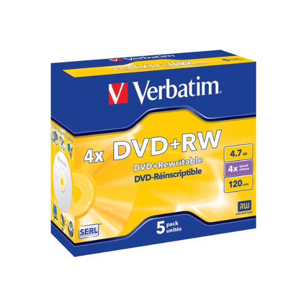 Verbatim Płyta DVD+RW Verbatim 43229, 4.7GB 4x, 5 szt. 43229 833204 - 1