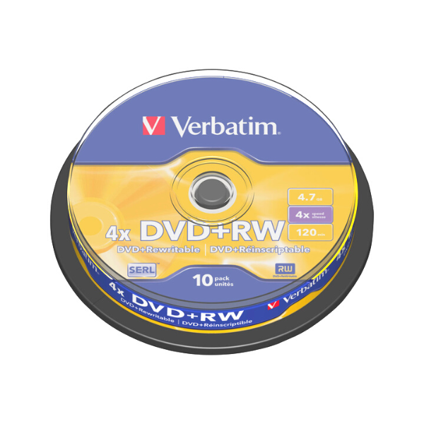 Verbatim Płyta DVD+RW Verbatim 43488, 4.7GB 4x, 10 szt. 43488 833205 - 1
