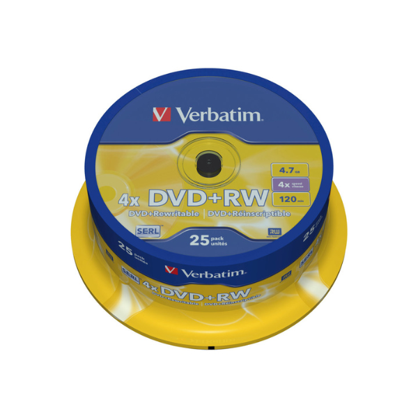 Verbatim Płyta DVD+RW Verbatim 43489, 4.7GB 4x, 25 szt. 43489 833206 - 1
