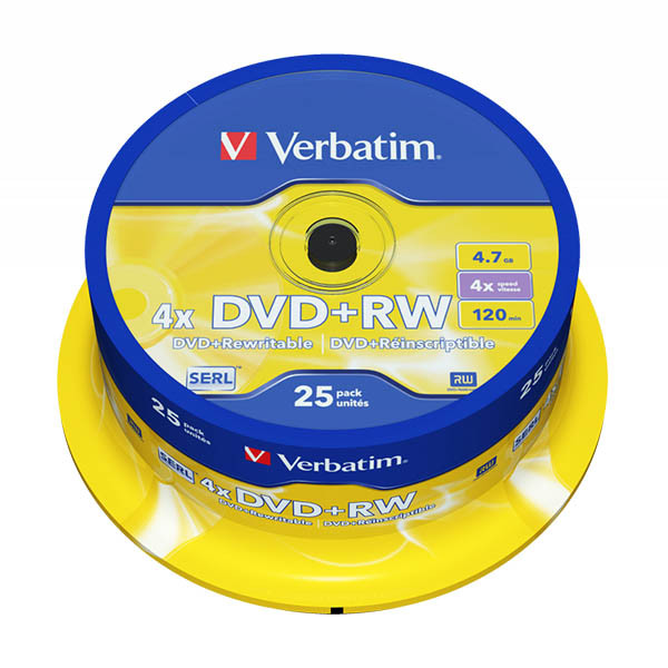 Płyta DVD+RW Verbatim 43489, 4.7GB 4x, 25 szt. 833206 - 2