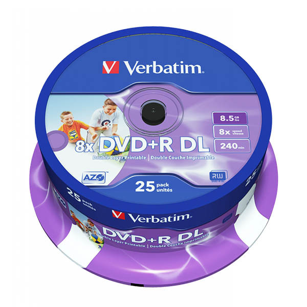 Płyta DVD+R DL Verbatim 43667 8.5GB 8x, do nadruku 25 szt. 833208 - 2
