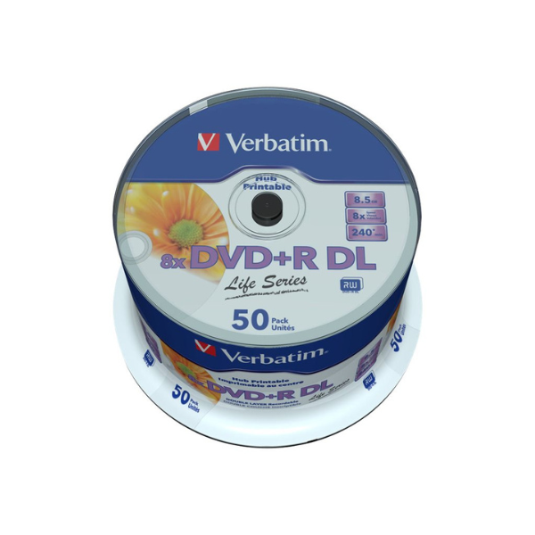 Verbatim Płyta DVD+R DL Verbatim 97693 8.5GB 8x, do nadruku, 50 szt. 97693 833209 - 1