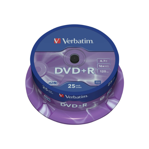 Verbatim Płyta DVD+R Verbatim 43500 4,7gb x16, Matte silver, 25 szt. 43500 833198 - 1