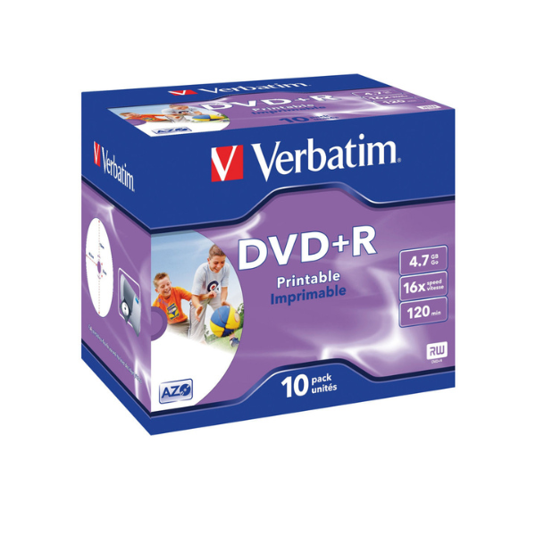 Verbatim Płyta DVD+R Verbatim 43508, 4.7GB 16x, do nadruku, 10 szt. 43508 833201 - 1