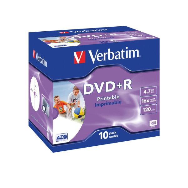 Płyta DVD+R Verbatim 43508, 4.7GB 16x, do nadruku, 10 szt. 833201 - 1