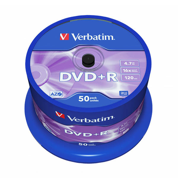 Płyta DVD+R Verbatim 43550 4,7gb x16, Matte silver, 50 szt. 833199 - 1