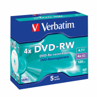 Płyta DVD-RW Verbatim 43285, 4.7GB 4x, 5 szt. 833217