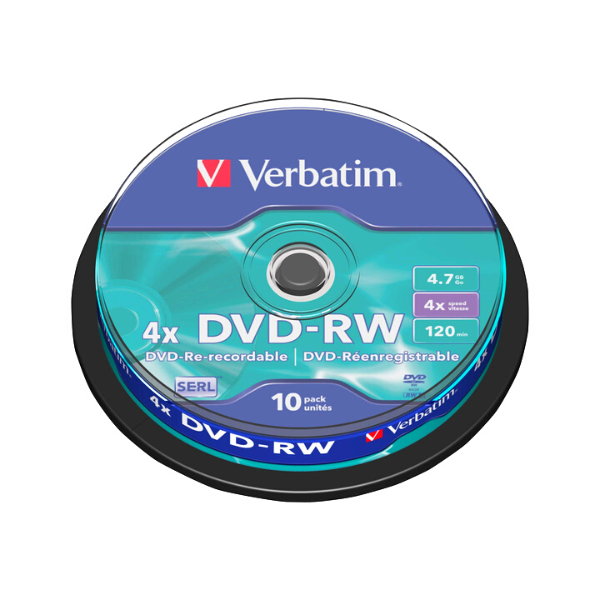 Verbatim Płyta DVD-RW Verbatim 43552, 4.7GB 4x, 10 szt. 43552 833218 - 1