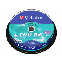 Płyta DVD-RW Verbatim 43552, 4.7GB 4x, 10 szt. 833218