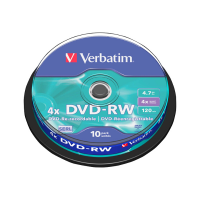 Verbatim Płyta DVD-RW Verbatim 43552, 4.7GB 4x, 10 szt. 43552 833218