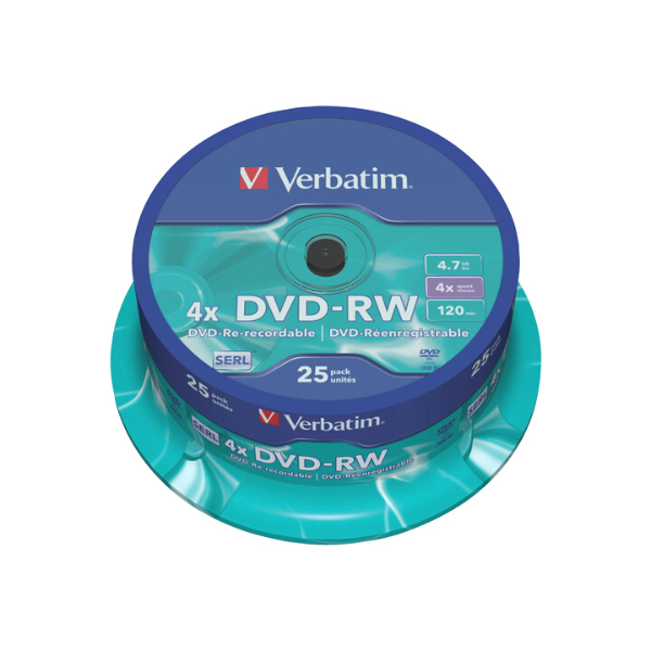 Verbatim Płyta DVD-RW Verbatim 43639, 4,7GB 4x, 25 szt. 43639 833219 - 1