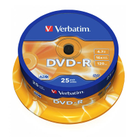 Płyta DVD-R Verbatim 43522, 4.7GB 16x matte silver, 25 szt. 833211