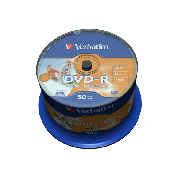 Verbatim Płyta DVD-R Verbatim 43533, 4.7GB 16x, do nadruku, 50 szt. 43533 833215 - 1