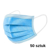 White label Maseczki jednorazowe 3 - warstwowe (50 sztuk), typu IIR z certyfikatem CE  049950 - 1