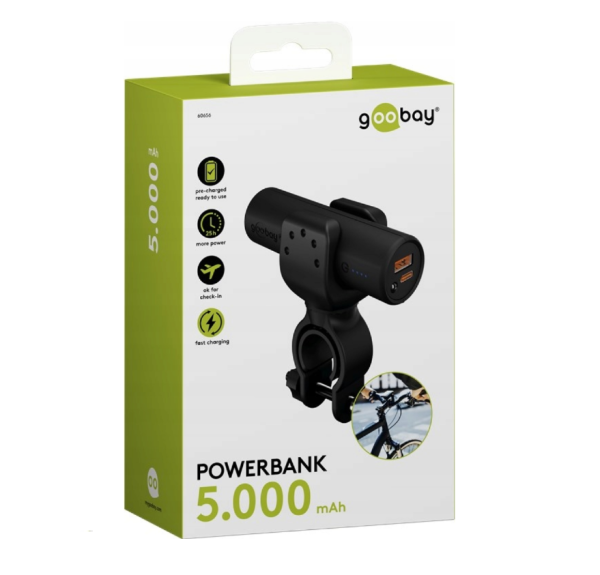 Powerbank rowerowy z latarką Goobay, USB-A i USB-C (5000 mAh) K105005164 - 6