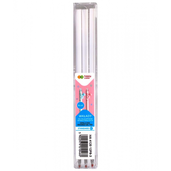 Wkład do długopisu zmazywalnego, automatycznego Happy Color Pastel Bears 3szt, 0,5mm, niebieski HA412012PB-3 246810 - 1