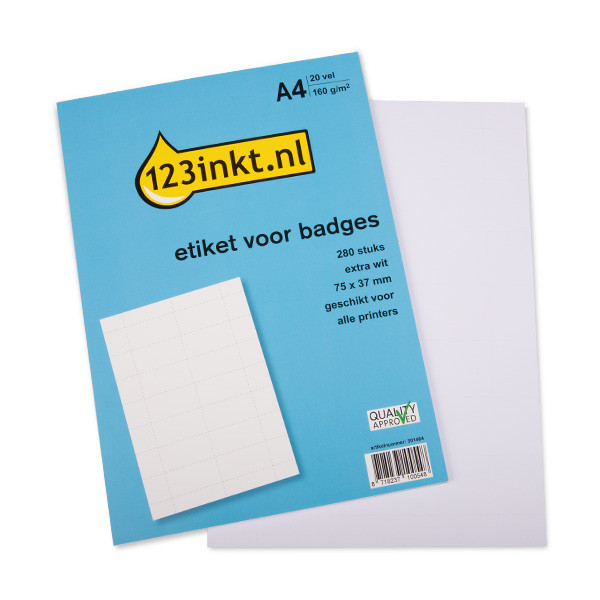 Wkłady do identyfikatorów 75 x 37 mm (280 identyfikatorów), 123drukuj 301464 - 1