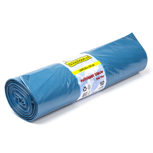 Worki na śmieci | LDPE | niebieskie | 240 litrów (10 sztuk) | 123drukuj SDR00341 - 1