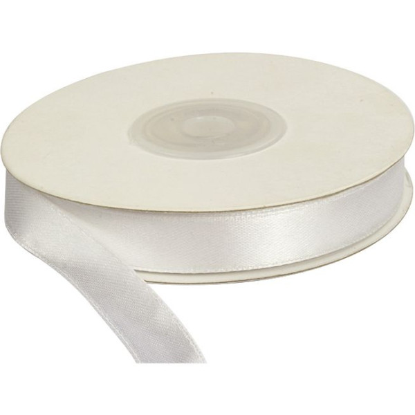 Wstążka satynowa 12mm/25m biała  144838 - 1